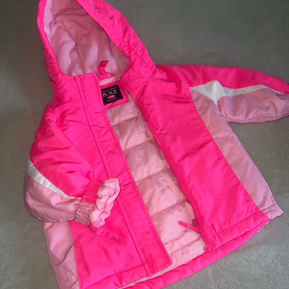 Children’s place pink coat with double puffer ✨